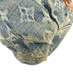 Louis Vuitton Pleaty Monogram Denim Handbag Blue